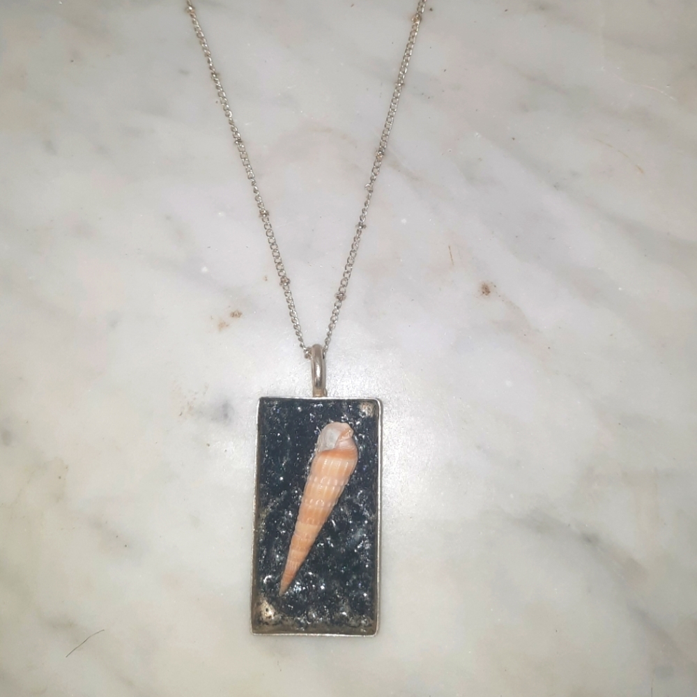 One of a kind resin shell necklace
